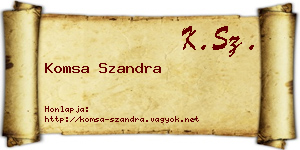 Komsa Szandra névjegykártya